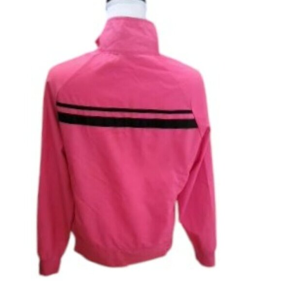 Nike Pinkish Red with Black Stripes Windbreaker Long Sleeve Casual Jacket - Picture 2 of 4